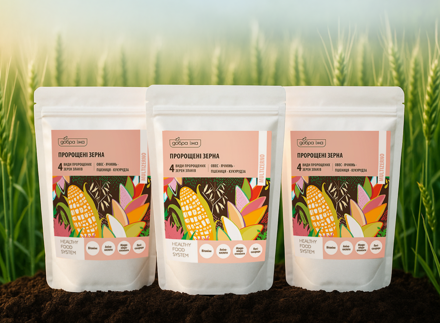 Пророщені зерна 300 г (набір 12 шт.)